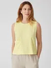 Eileen Fisher Organic Cotton Slub Crew Neck Tank In Yellow