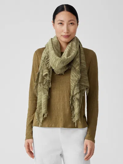 Eileen Fisher Organic Cotton Slub Scarf In Green