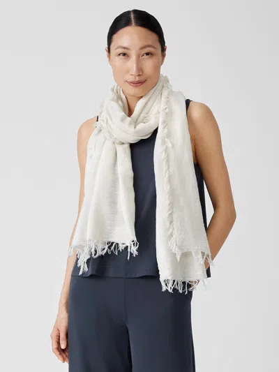 Eileen Fisher Organic Cotton Slub Scarf In White