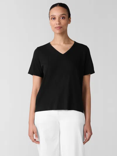 Eileen Fisher Women's V-neck Tee In Black