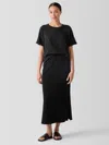 Eileen Fisher Organic Cotton Slubby Rib Knit A-line Skirt In Black