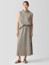 Eileen Fisher Organic Cotton Slubby Rib Knit A-line Skirt In Gray
