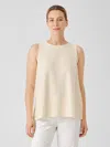 Eileen Fisher Organic Cotton Slubby Rib Knit Crew Neck Tank In Pink