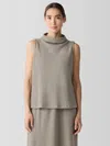 Eileen Fisher Organic Cotton Slubby Rib Knit Tank In Neutral