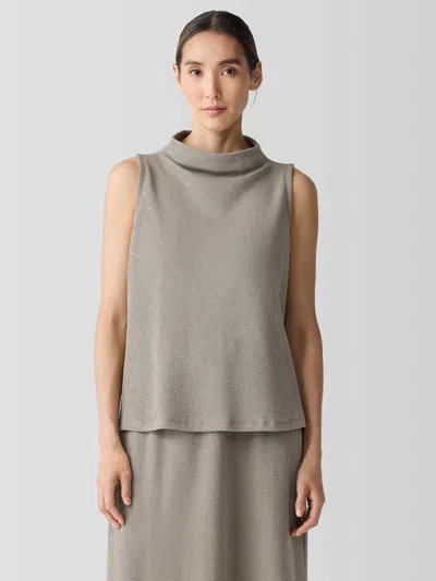 Eileen Fisher Organic Cotton Slubby Rib Knit Tank In Neutral