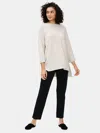 Eileen Fisher Organic Cotton Speckle Crew Neck Tunic In Neutral