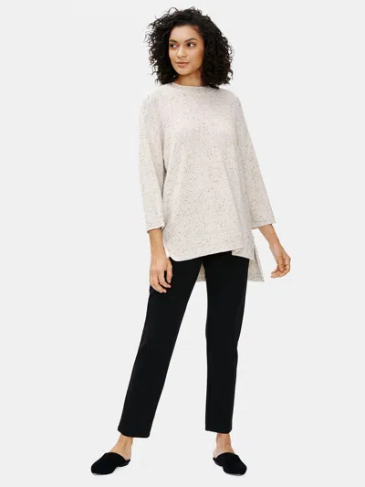 Eileen Fisher Organic Cotton Speckle Crew Neck Tunic In Neutral
