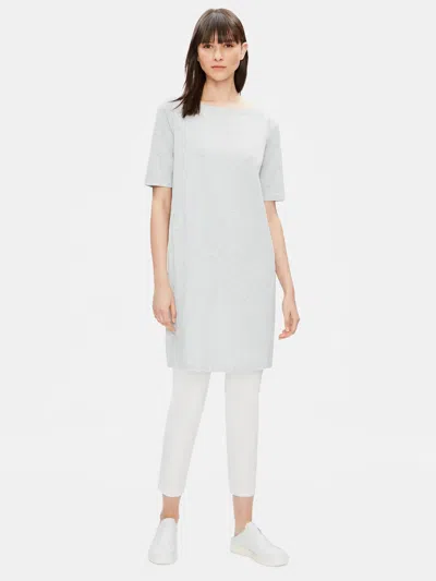 Eileen Fisher Organic Cotton Speckle Knit Dress In White