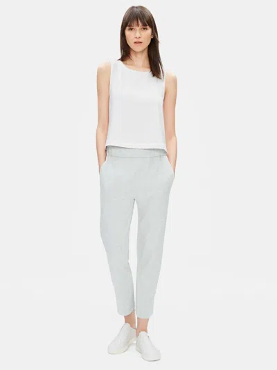 Eileen Fisher Organic Cotton Speckle Knit Slouchy Pant In White