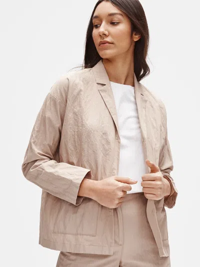 Eileen Fisher Organic Cotton Steel Boxy Jacket In Neutral