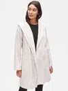 Eileen Fisher Organic Cotton Steel Hooded Jacket In White
