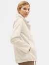 Eileen Fisher Organic Cotton Steel Stand Collar Jacket In White