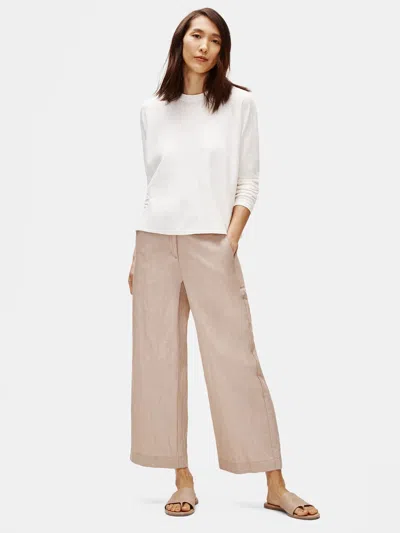 Eileen Fisher Organic Cotton Steel Wide-leg Pant In Neutral