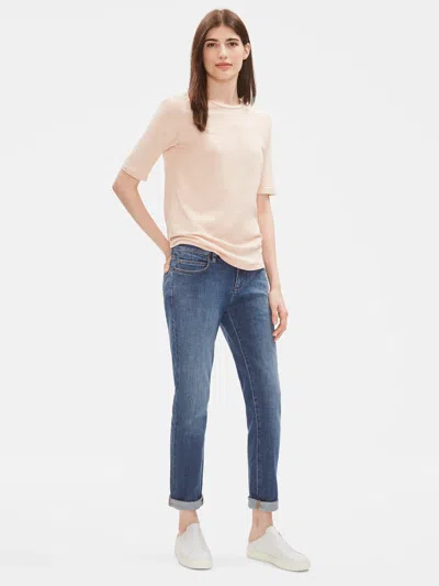 Eileen Fisher Organic Cotton Stretch Boyfriend Jean In Blue