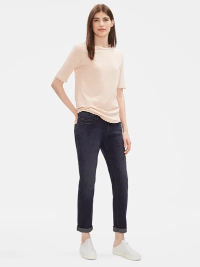 Eileen Fisher Organic Cotton Stretch Boyfriend Jean In Blue
