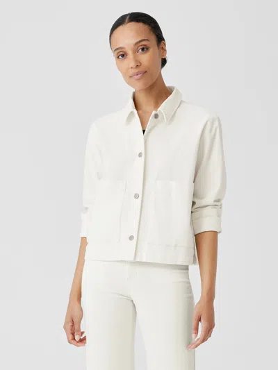 Eileen Fisher Organic Cotton Stretch Corduroy Jacket In White