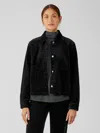 Eileen Fisher Organic Cotton Stretch Corduroy Jacket In Black