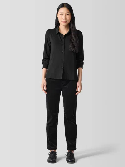Eileen Fisher Organic Cotton Stretch Corduroy Straight Pant In Black
