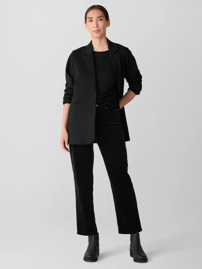 Eileen Fisher Organic Cotton Stretch Corduroy Straight Pant In Black
