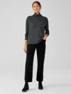 Eileen Fisher Organic Cotton Stretch Corduroy Straight Pant In Black