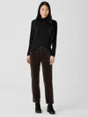 Eileen Fisher Organic Cotton Stretch Corduroy Straight Pant In Black