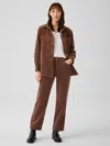 Eileen Fisher Organic Cotton Stretch Corduroy Straight Pant In Brown
