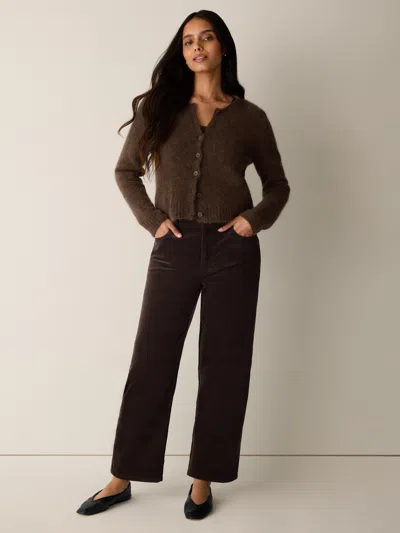 Eileen Fisher Organic Cotton Stretch Corduroy Straight Pant In Black