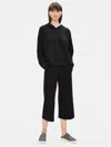 Eileen Fisher Organic Cotton Stretch Hooded Box-top In Black