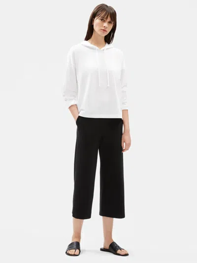 Eileen Fisher Organic Cotton Stretch Hooded Box-top In White