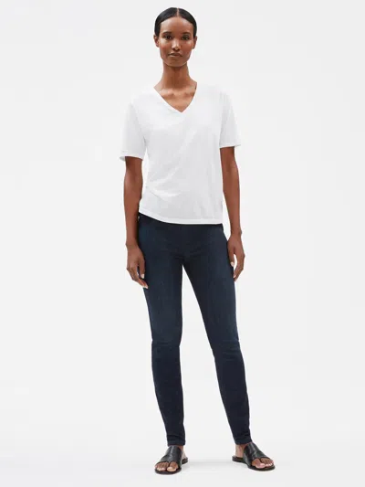 Eileen Fisher Organic Cotton Stretch Jean Leggings In Blue