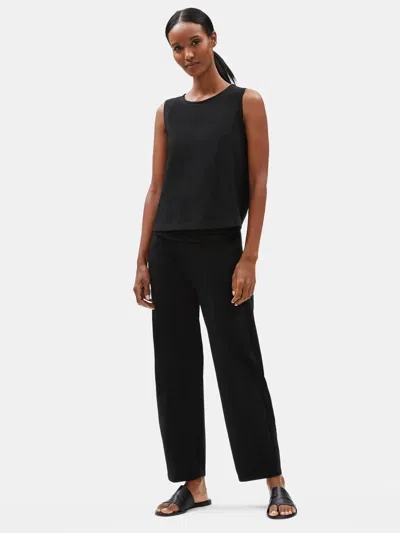 Eileen Fisher Organic Cotton Stretch Lantern Pant In Black