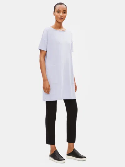Eileen Fisher Organic Cotton Stretch Long Tunic In Purple