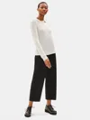 Eileen Fisher Organic Cotton Stretch Poplin Straight Pant In Black