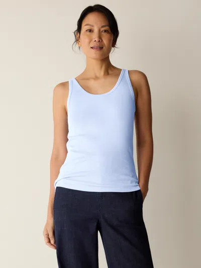 Eileen Fisher Organic Cotton Stretch Rib Scoop Neck Tank In Brown
