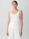 Eileen Fisher Organic Cotton Stretch Rib Scoop Neck Tank In White