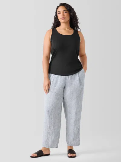 Eileen Fisher Organic Cotton Stretch Rib Slim Tank In Black