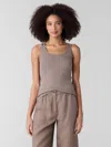 Eileen Fisher Organic Cotton Stretch Rib Slim Tank In Nude