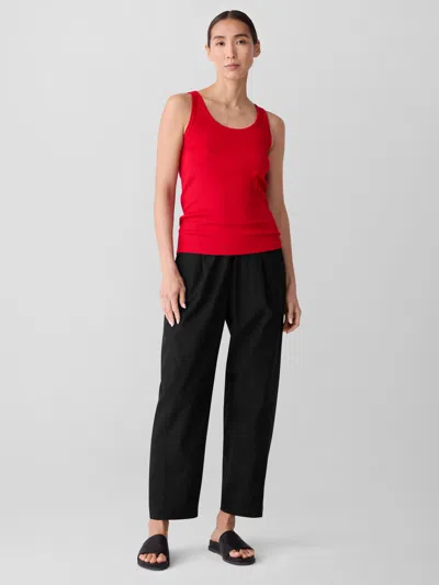 Eileen Fisher Organic Cotton Stretch Rib Slim Tank In Crimson