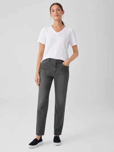 Eileen Fisher Organic Cotton Stretch Slim Jean In Gray