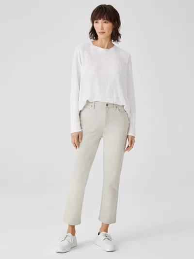 Eileen Fisher Organic Cotton Stretch Straight Ankle Jean In Gray