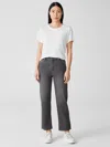 Eileen Fisher Organic Cotton Stretch Straight Ankle Jean In Gray