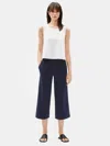 Eileen Fisher Organic Cotton Stretch Straight Cropped Pant In White