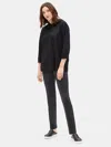 Eileen Fisher Organic Cotton Stretch Straight Pant In Black