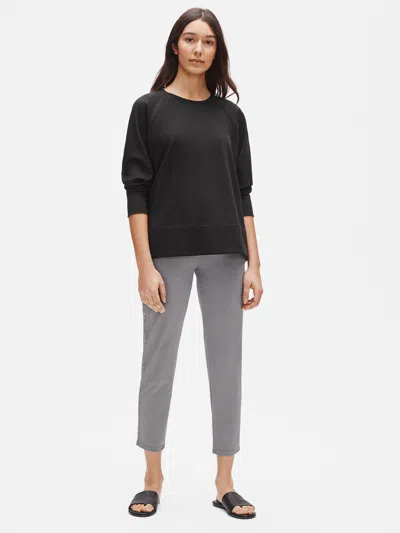 Eileen Fisher Organic Cotton Stretch Twill Chino In Black