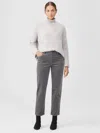 Eileen Fisher Organic Cotton Stretch Velveteen Pant In Gray