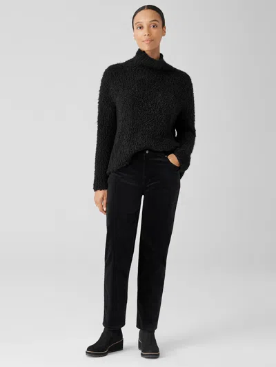 Eileen Fisher Organic Cotton Stretch Velveteen Pant In Black