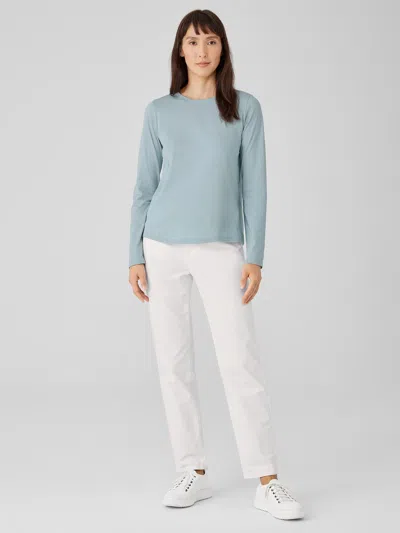 Eileen Fisher Organic Cotton Stretch Velveteen Pant In White