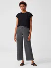 Eileen Fisher Organic Cotton Stretch Wide-leg Jean In Gray