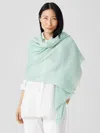Eileen Fisher Organic Cotton Striped Cloud Scarf In Green