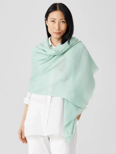 Eileen Fisher Organic Cotton Striped Cloud Scarf In Green